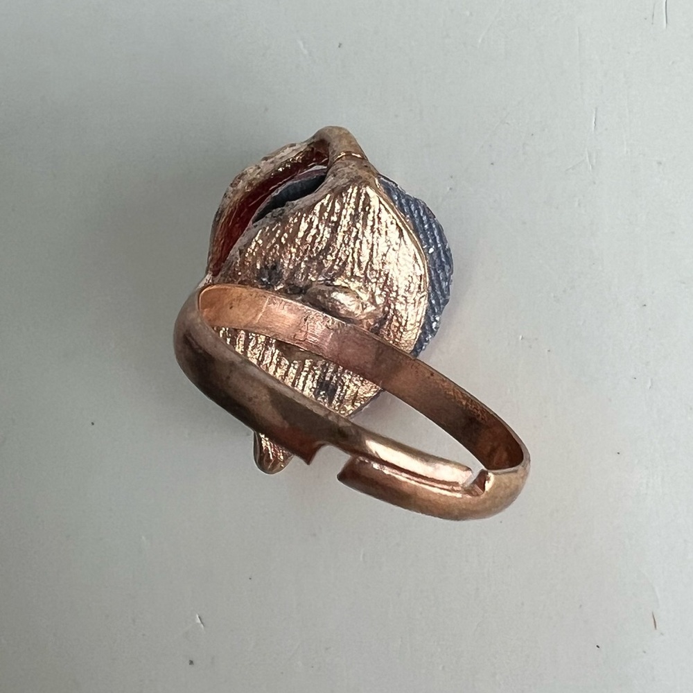 Vintage Ruby Red Statement Cocktail Ring Adjustab… - image 3